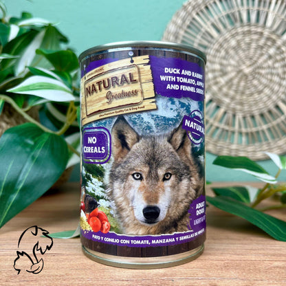 Natural Greatness Lata Completa De Pato Y Conejo Con Tomate Y Manzana Para Perros