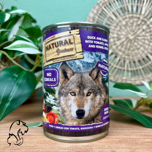 Natural Greatness Lata Completa De Pato Y Conejo Con Tomate Y Manzana Para Perros