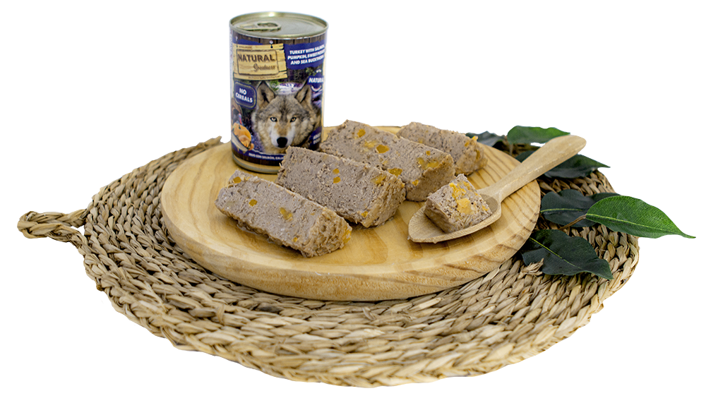 NATURAL GREATNESS - LATA DE PAVO CON SALMÓN, BONIATO Y CALABAZA PARA PERROS