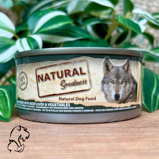 Natural Greatness Lata Natural De Pechuga De Pollo Con Hígado De Buey Y Verduras Para Perros