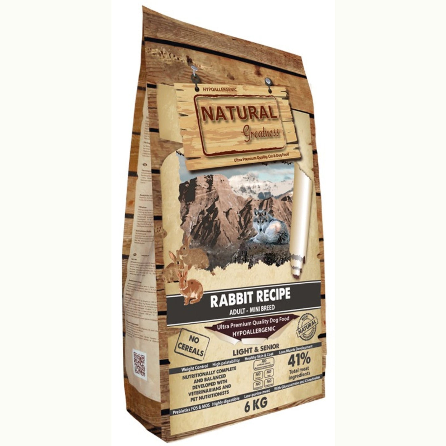 Natural Greatness, pienso monoproteico y sin cereales de conejo para perros de talla pequeña