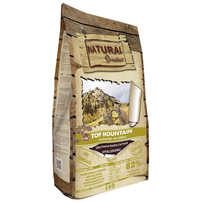 Natural Greatness, pienso monoproteico sin cereales Top Mountain para gatos de todas las eadades elaborado con conejo