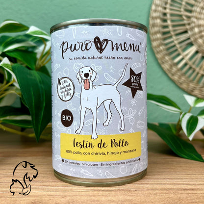 Puromenu Lata Festin De Pollo Bio Para Perros 400g
