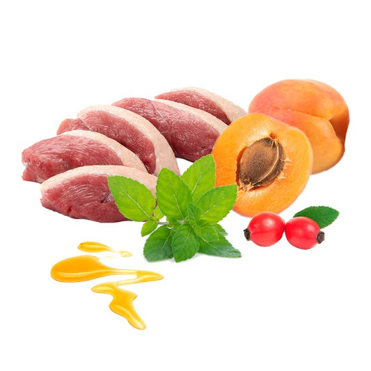 PUROMENU - LATA GUAU, QUÉ FIESTA DE GANSO CON MELOCOTÓN BIO PARA PERROS