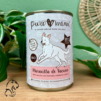 Puromenu Lata Maravilla De Vacuno Bio Para Perros 400g