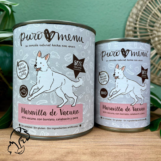 Puromenu Lata Maravilla De Vacuno Bio Para Perros