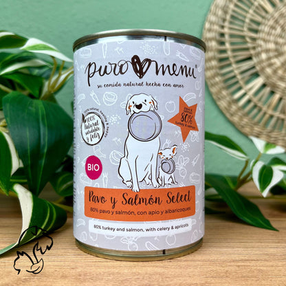 PUROMENU LATA PAVO Y SALMÓN SELECT BIO PARA PERROS 400g
