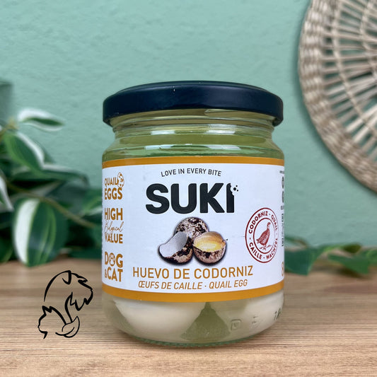 SUKI - HUEVOS COCIDOS DE CODORNIZ PARA PERROS Y GATOS