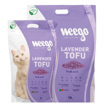 WEEGO - LAVENDER TOFU - ARENA AGLOMERANTE DE TOFU PARA GATOS
