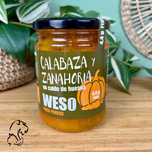 Weso Calabaza Y Zanahoria En Caldo De Huesos De Terneras De Pasto Para Perros
