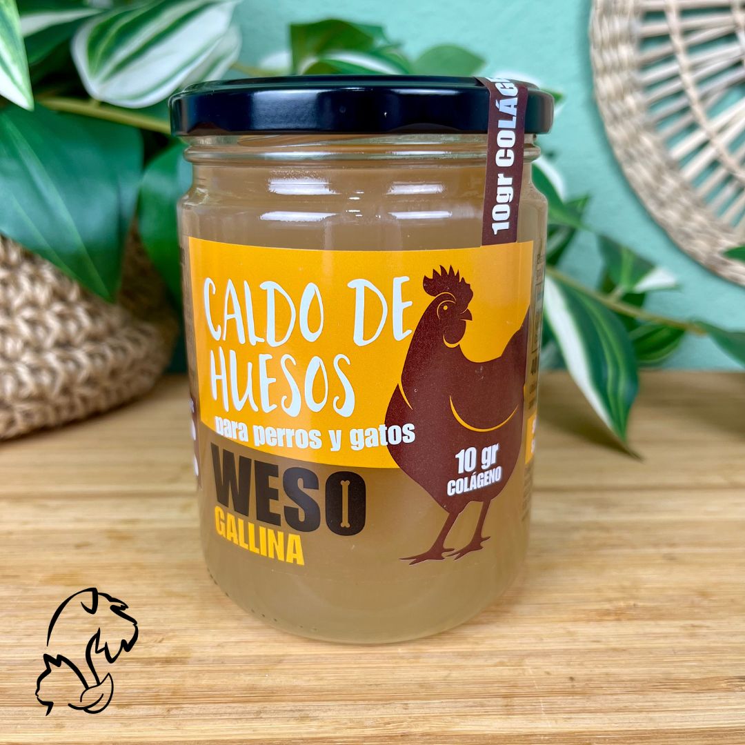 Weso Caldo De Huesos De Gallinas Camperas Para Perros Y Gatos