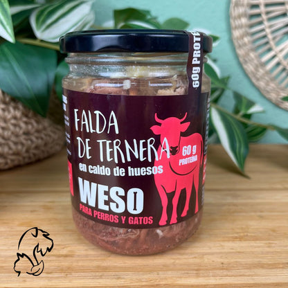 Weso Falda De Terneras De Pasto En Caldo De Huesos Para Perros Y Gatos