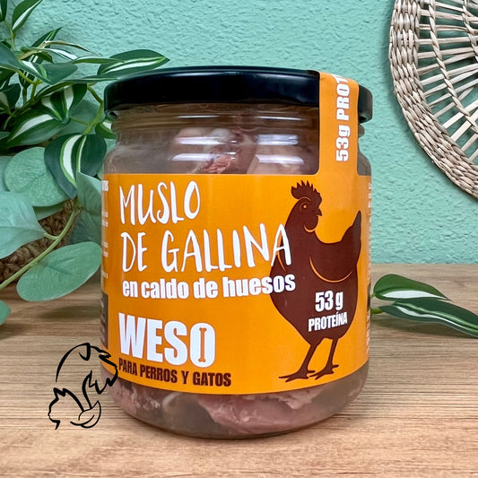 WESO - MUSLO DE GALLINA EN CALDO DE HUESOS PARA PERROS Y GATOS