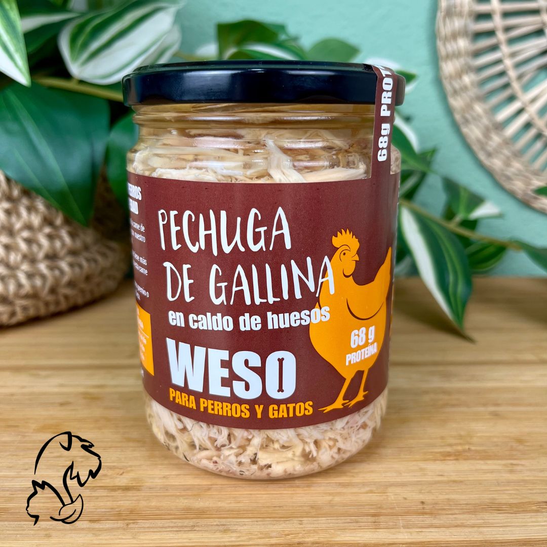 Weso Pechuga De Gallinas Camperas En Caldo De Huesos Para Perros Y Gatos
