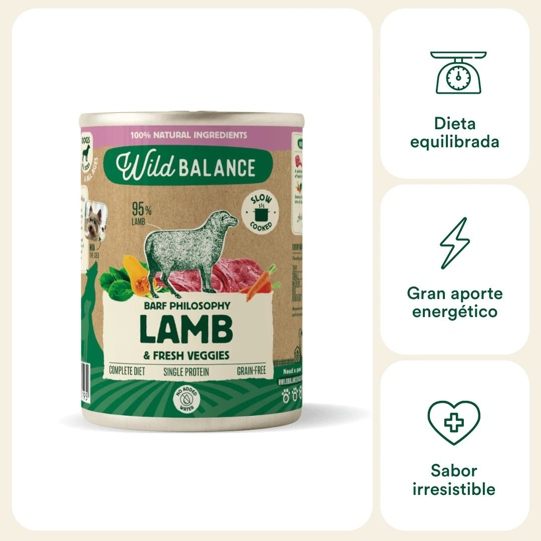 WILD BALANCE - LATA FILOSOFÍA BARF DE CORDERO PARA PERROS