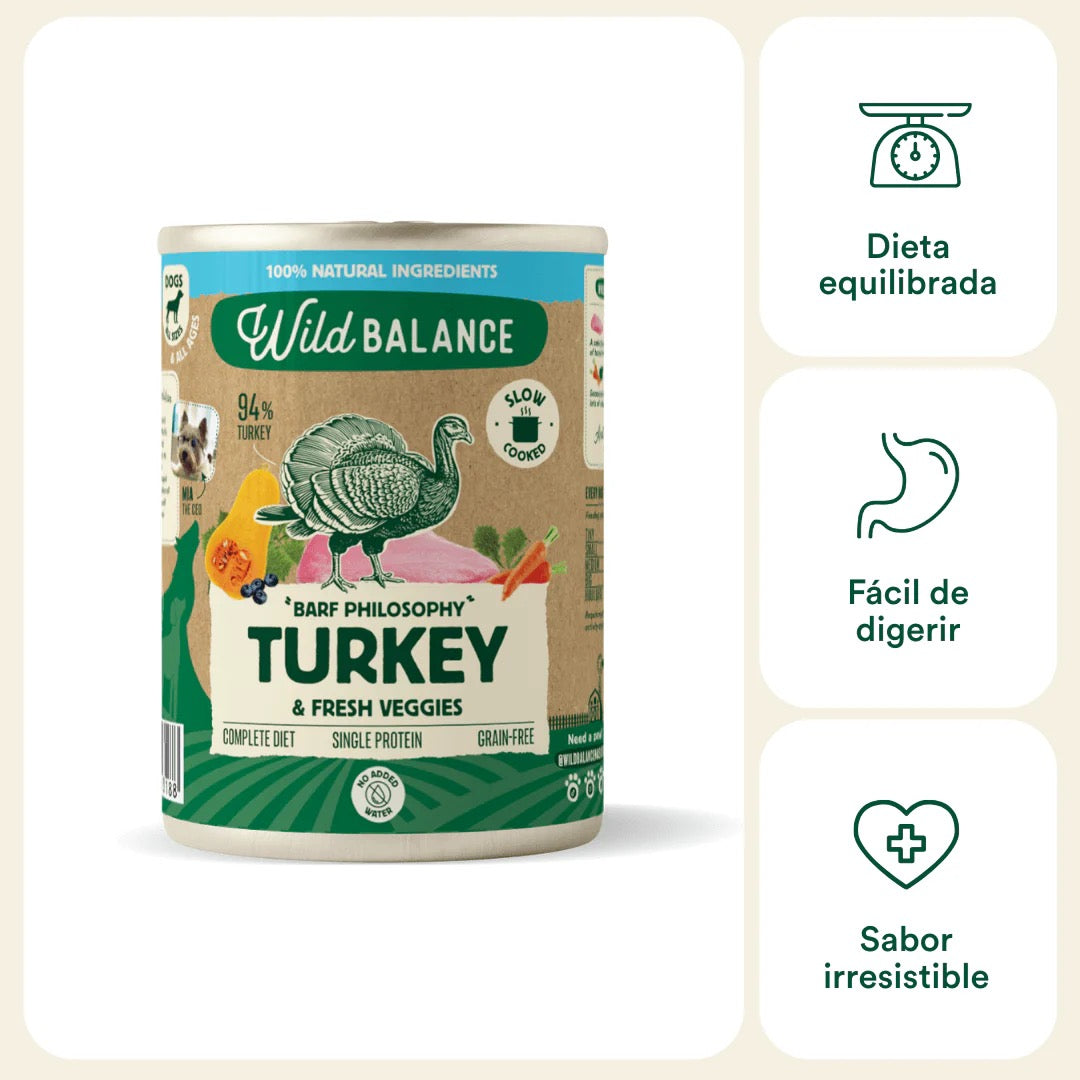 WILD BALANCE - LATA FILOSOFÍA BARF DE PAVO PARA PERROS