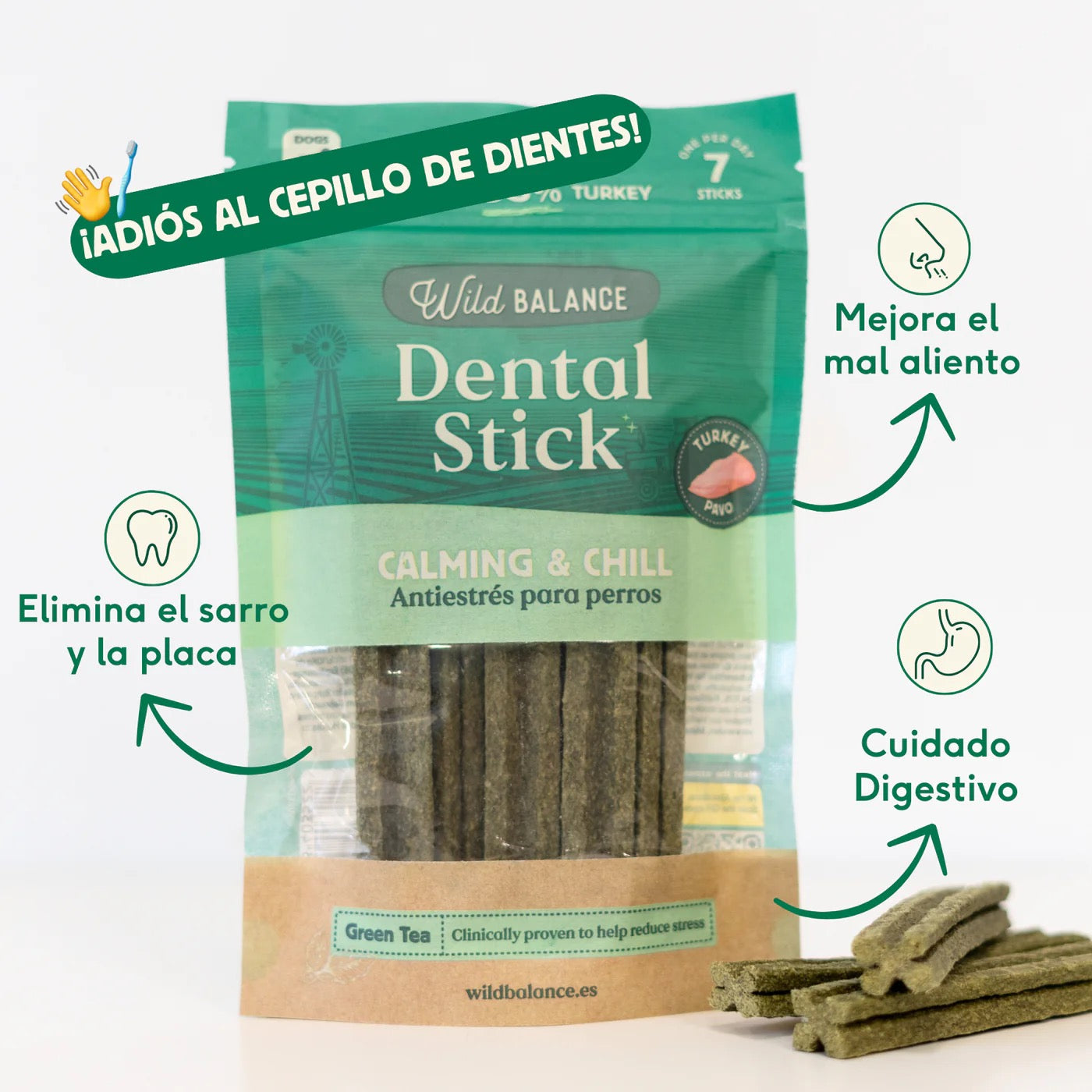 WILD BALANCE - STICKS DENTALES DE PAVO PARA PERROS