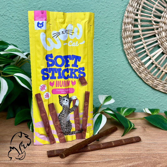 WOW CAT - SOFT STICKS DE POLLO CON PAVO Y VACUNO PARA GATOS