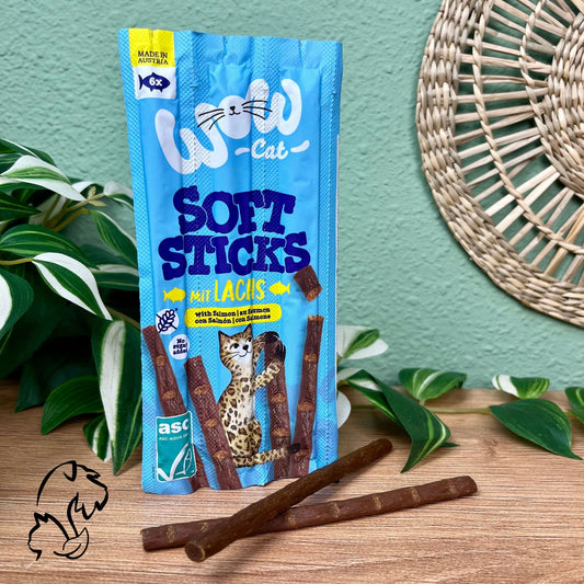WOW CAT - SOFT STICKS DE POLLO CON SALMÓN, PAVO Y VACUNO PARA GATOS