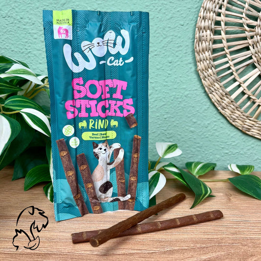 WOW CAT - SOFT STICKS DE VACUNO CON POLLO Y PAVO PARA GATOS