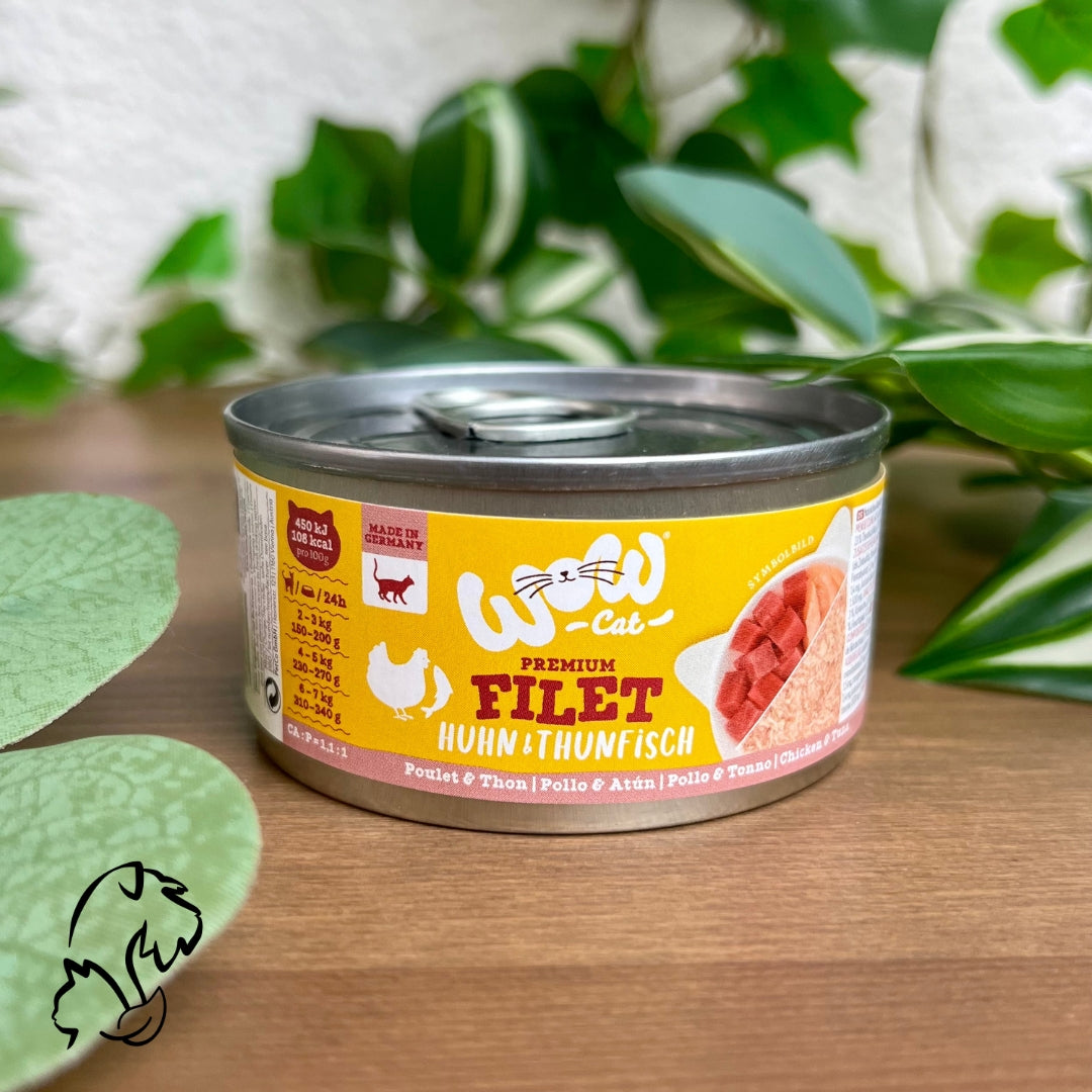 Wow Cat Lata Completa De Filetes De Pollo Y Atún  Para Gatos