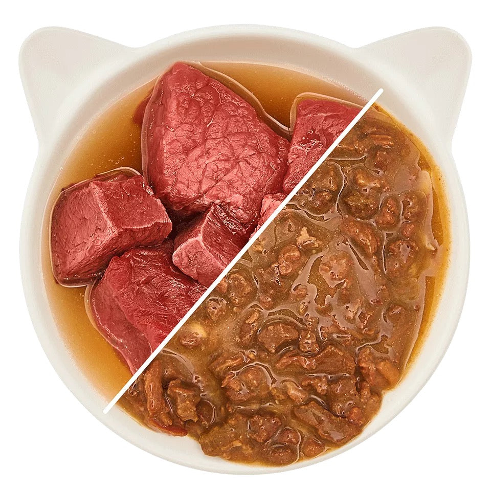 WOW CAT - SOBRE FILETES DE VACUNO EN SALSA PARA GATOS