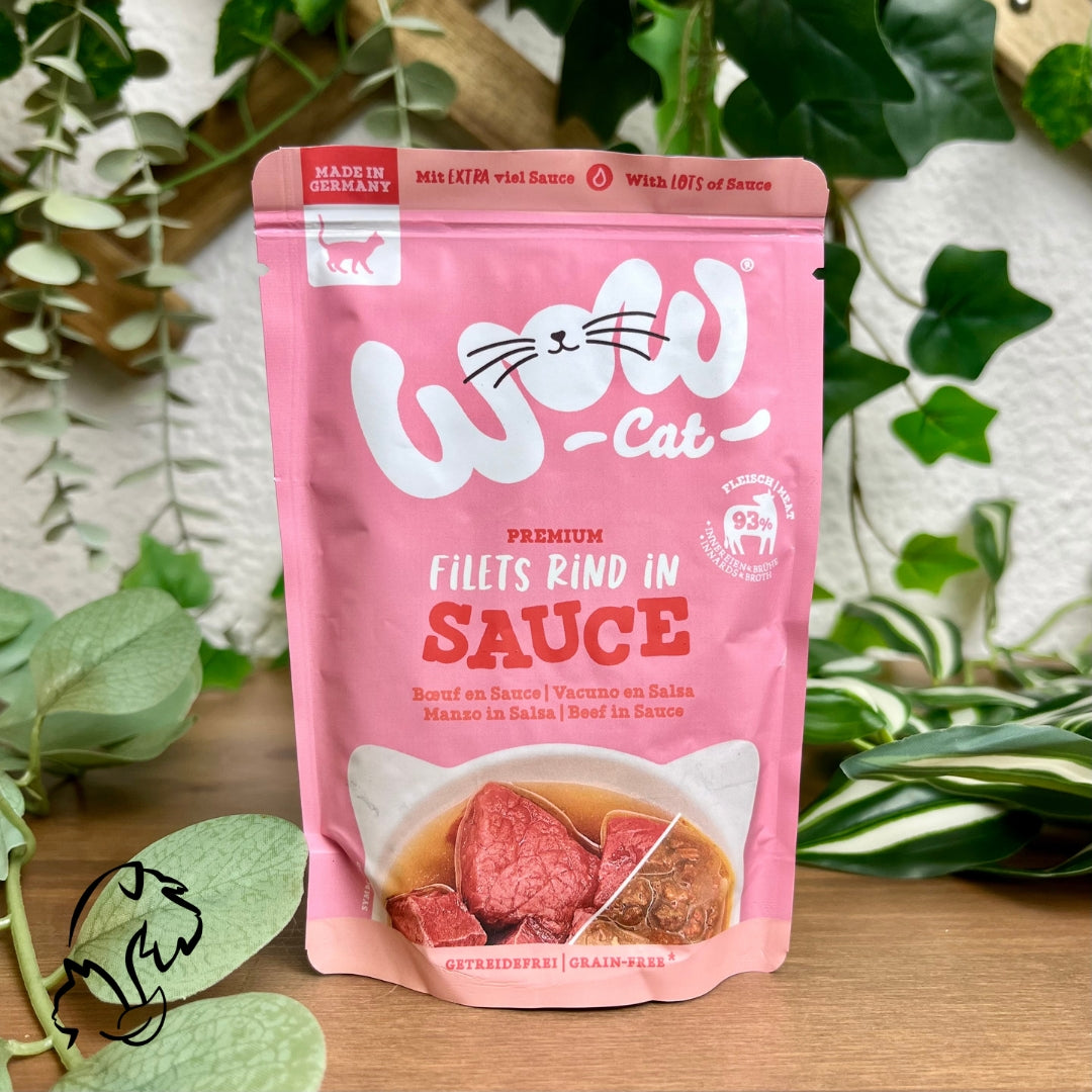 Wow Cat Sobre Filetes De Vacuno En Salsa Alimentación Completa Para Gatos