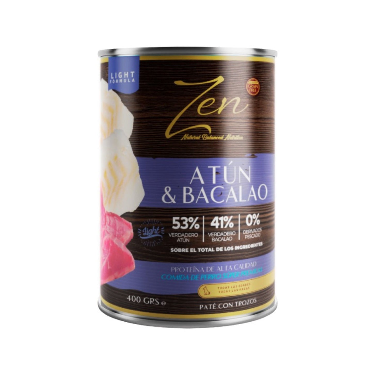 ZEN - LATA DE ATÚN Y BACALAO PARA PERROS