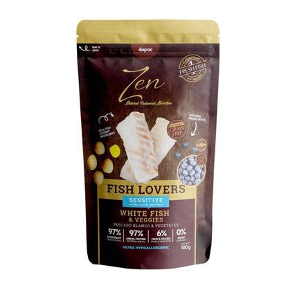 ZEN MEAT LOVERS - SOBRE DE PESCADO BLANCO CON ATÚN, SALMÓN Y SARDINAS PARA PERROS